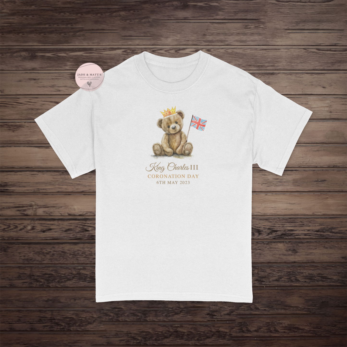 Kings Coronation 2023 | Bear with Flag | unisex t-shirts - white