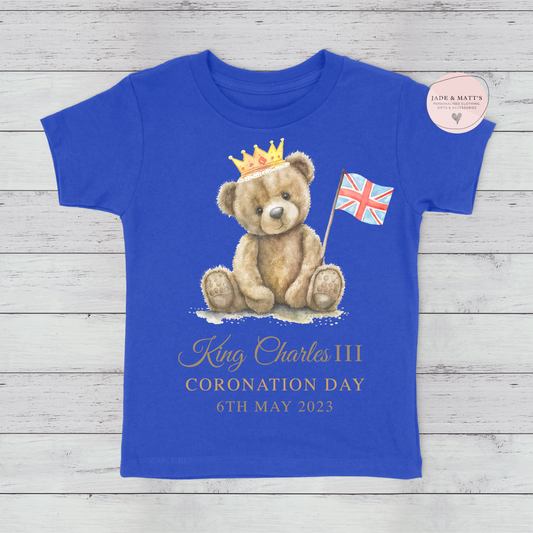 Kings Coronation 2023 |  Bear with Flag | children's t-shirts - Royal